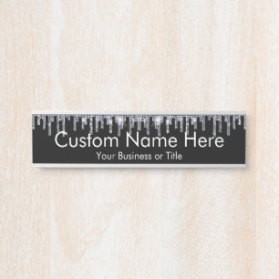 Faux Crystal Rhinestone Bling Beauty Salon Fashion Door Sign