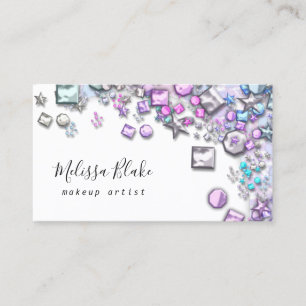 faux crystals and glitter business card