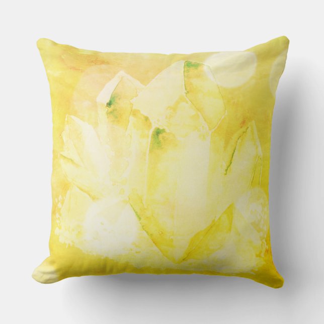 *~* Faux Crystals Citrine Yellow New Age Cushion (Front)