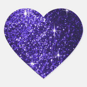 Faux Dark Blue Glitter Heart Sticker