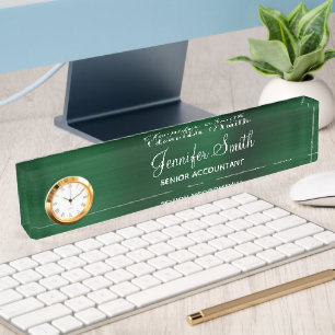 Faux Dark Green Foil with Job Title Nameplate