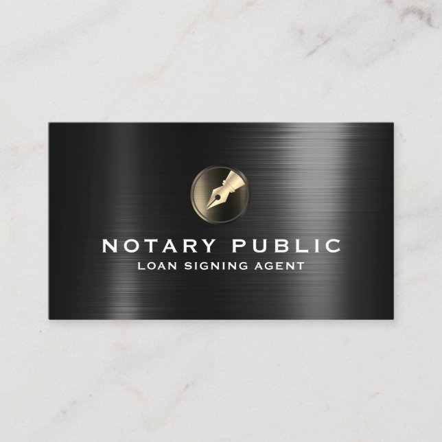 Faux dark metallic with logo business card (Front)