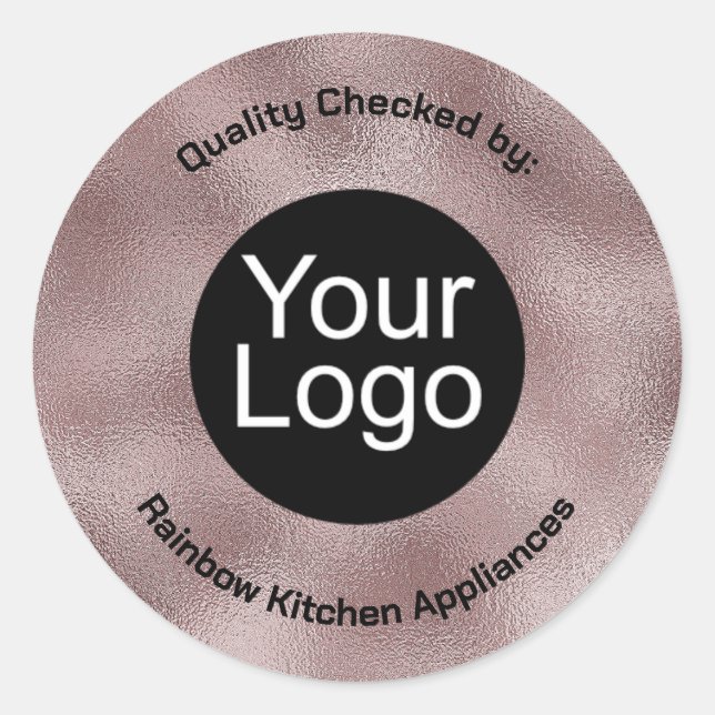 Faux Dark Pink Metallic Classic Round Sticker (Front)