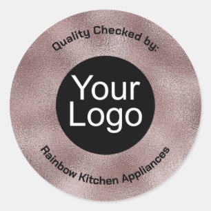 Faux Dark Pink Metallic Classic Round Sticker