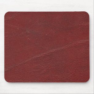 Faux Dark Red Leather Mouse Mat