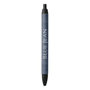 Faux Denim Blue Jean   Black Ink Pen