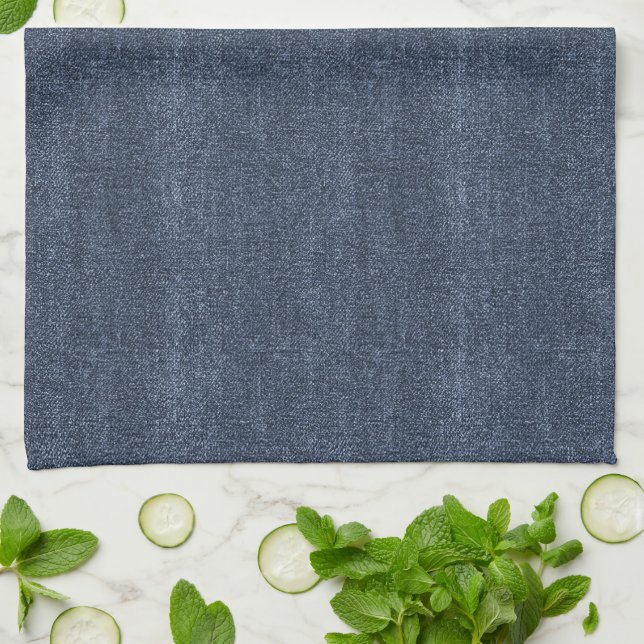 Faux Denim Blue Jean Tea Towel (Folded)