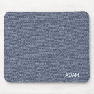 Faux Denim Texture Navy Blue Mousepad