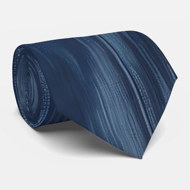 Faux Denim Texture Neck Tie (Rolled)