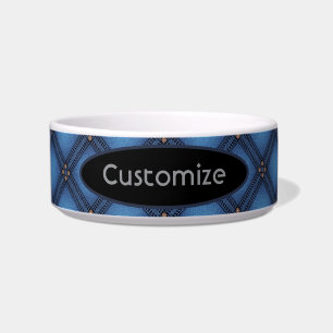 Faux Denim Texture Pet Bowl