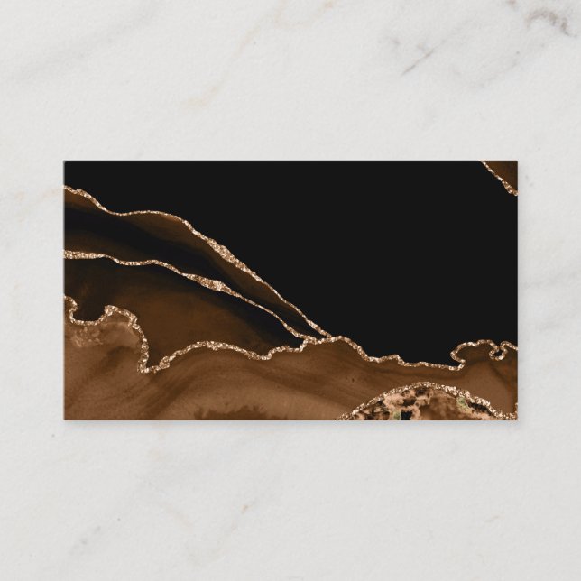 Faux Desert Brown Marbled Agate Contemporary Stone Business Card (Front)