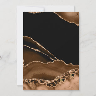 Faux Desert Brown Marbled Agate Contemporary Stone Invitation