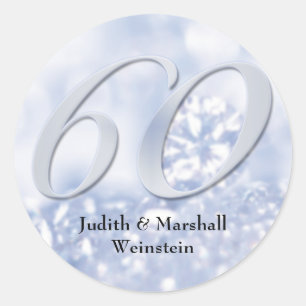 Faux Diamond 60th Anniversary Classic Round Sticker