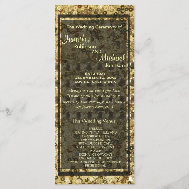 Faux Diamond and Gold Glitter Look Programme (Front)