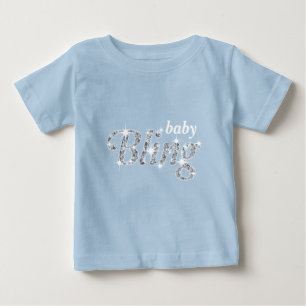 Faux diamond on pastel blue 'baby Bling' design Baby T-Shirt