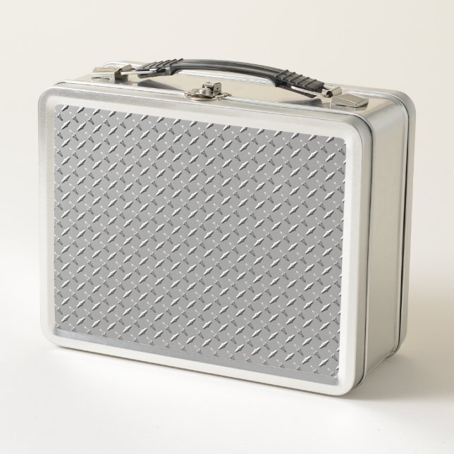 Faux Diamond Plate Metal Lunch Box (Front)