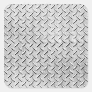 Faux Diamond Plating Background Square Sticker