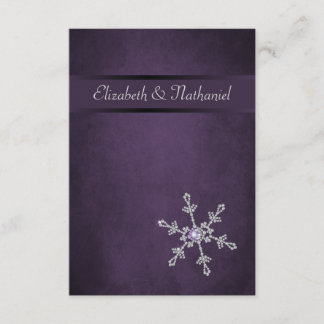Faux Diamond Snowflake & Ribbon Reception Card
