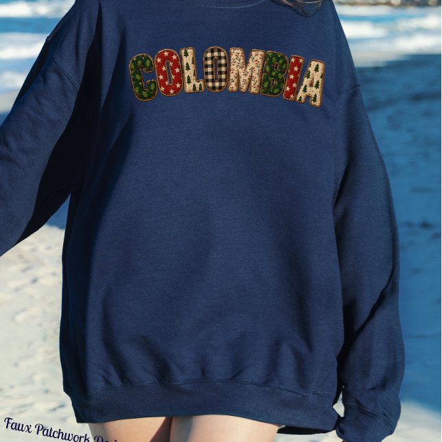 Faux Digital Patchwork Colombia Design Christmas  Sweatshirt (Creator Uploaded)