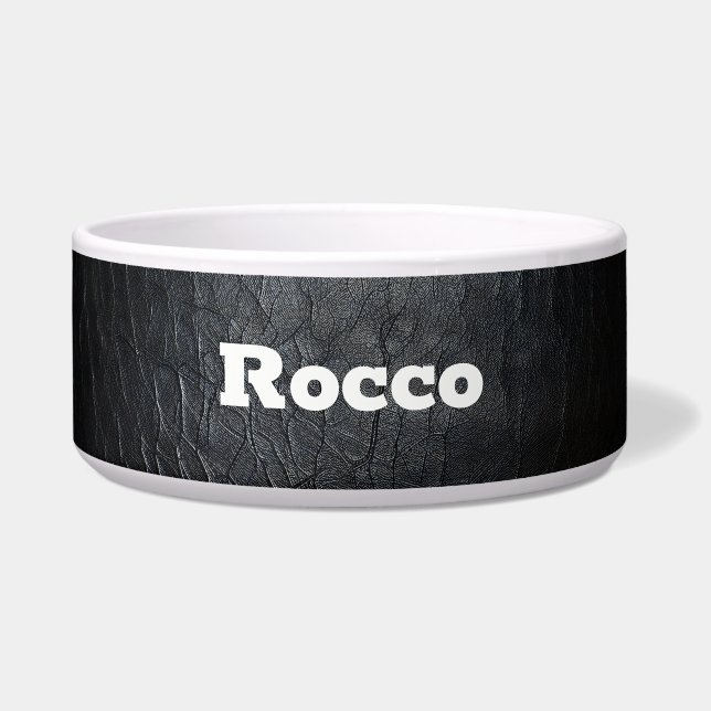 Faux Distressed Black Leather Pet (Front)