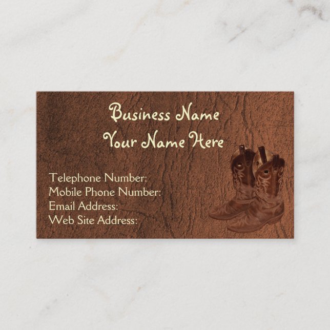 Faux Distressed Leather Wrangler style XIII Business Card (Front)