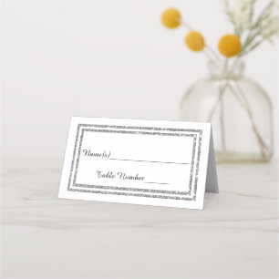 Faux Double Silver Glitter Trim - Escort Card