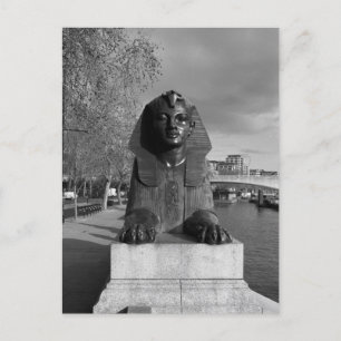 Faux-Egyptian sphinx, London UK Postcard