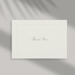 Faux Embossed Ecru Beaded Formal Wedding Thank You Card