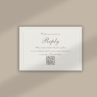 Faux Embossed Formal Elegant QR Wedding Response