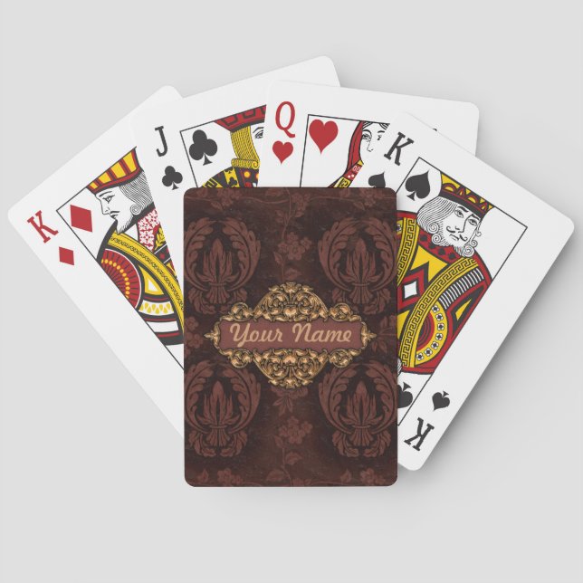 Faux "Embossed Leather" w/Brass Playing Cards (Back)