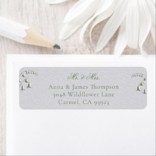 Faux Embossed Lily Valley Classic Address Label