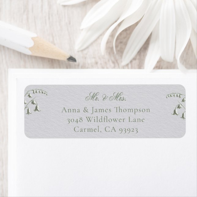 Faux Embossed Lily Valley Classic Address Label (Insitu)