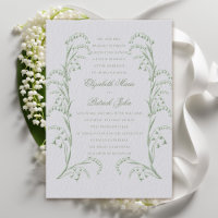 Faux Embossed Lily Valley Ivory Green Wedding