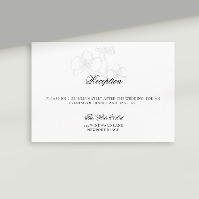 Faux Embossed Orchid Formal Reception Wedding Enclosure Card (formal wedding reception card rsvp reply faux embossed orchid modern classic traditional)