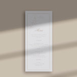 Faux Embossed Orchid Frame Ivory Classic Wedding Menu<br><div class="desc">A branch of white orchids, hand-drawn in China ink and layered digitally with a faux embossed effect, together with a double frame layered with the same faux embossed effect, decorate this elegant and sophisticated formal wedding invitation companion piece: the menu card, that features elegant calligraphy with delicate flourishes. This modern...</div>