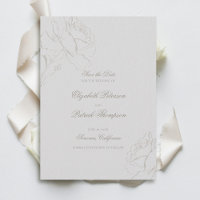 Faux Embossed Roses Ivory Formal Classic Wedding