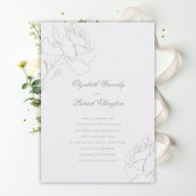 Faux Embossed Roses Pearl Formal Classic Wedding