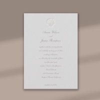 Faux Embossed Seashell Formal Classic Wedding