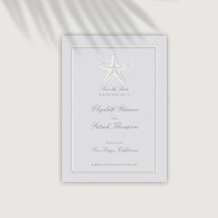 Faux Embossed Starfish Coastal Formal Wedding