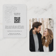 Faux Embossed White Roses Enclosure Card