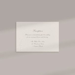 Faux Embossed Wildflowers Formal Reception Wedding Enclosure Card