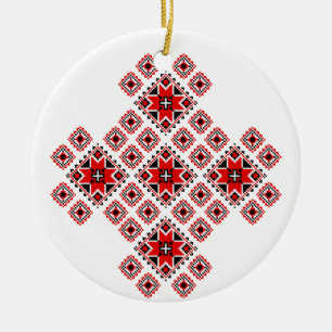 Faux Embroidered Christmas Ornament 1