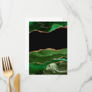 Faux Emerald Green Marbled Agate Contemporary Menu