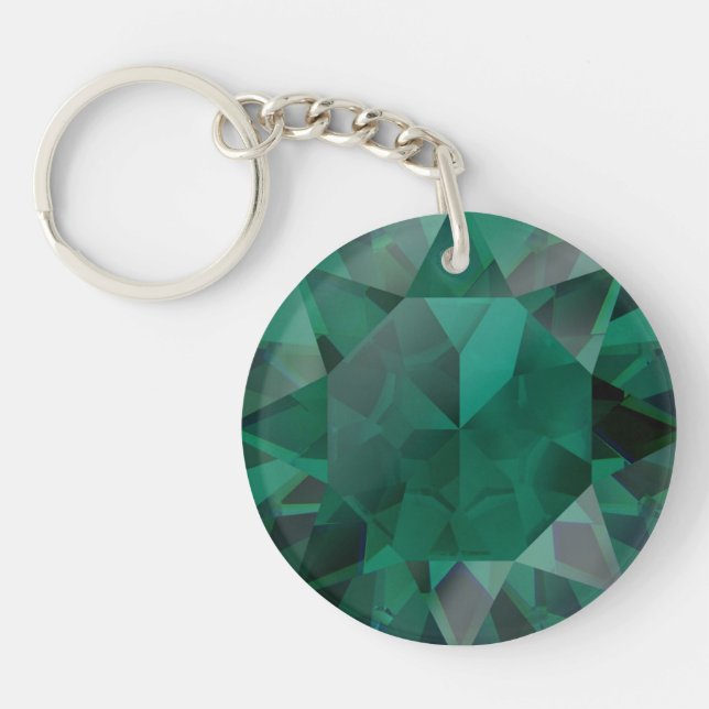 Faux Emerald Printed Acrylic Keychain (Front)