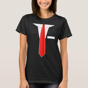 Faux Fake Tuxedo Suit Dress Tie T-Shirt