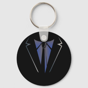 Faux Fake Tuxedo Suit Vest And tie Independence Key Ring