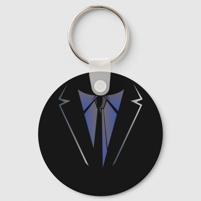 Faux Fake Tuxedo Suit Vest And tie Independence Key Ring (Front)