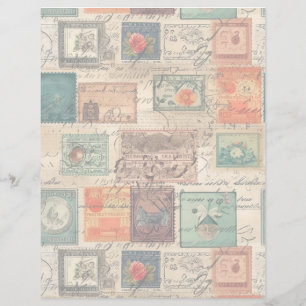 Faux Fantasy Postage Stamp Collage 6 light