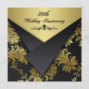 FAUX Flaps Floral 50th Anniversary Invitation