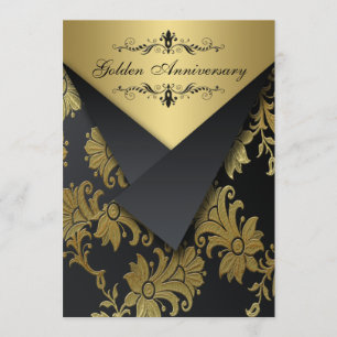 FAUX Flaps Golden Anniversary Invite Chandelier